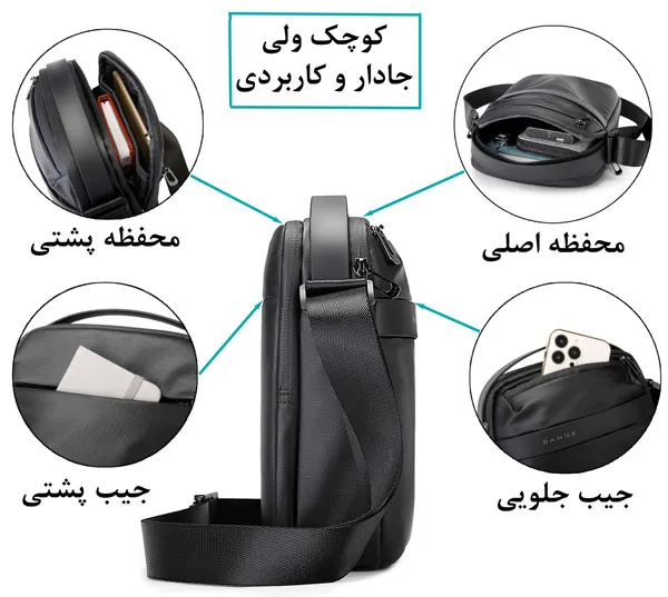 کیف رو دوشی بنج 2876 کیف رو دوشی اورجینال بنج BANGE 2876 - تصویر 2