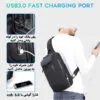 کیف کراس بادی قفل ضد سرقت دار اورجینال بنج BANGE 7082 - تصویر 2