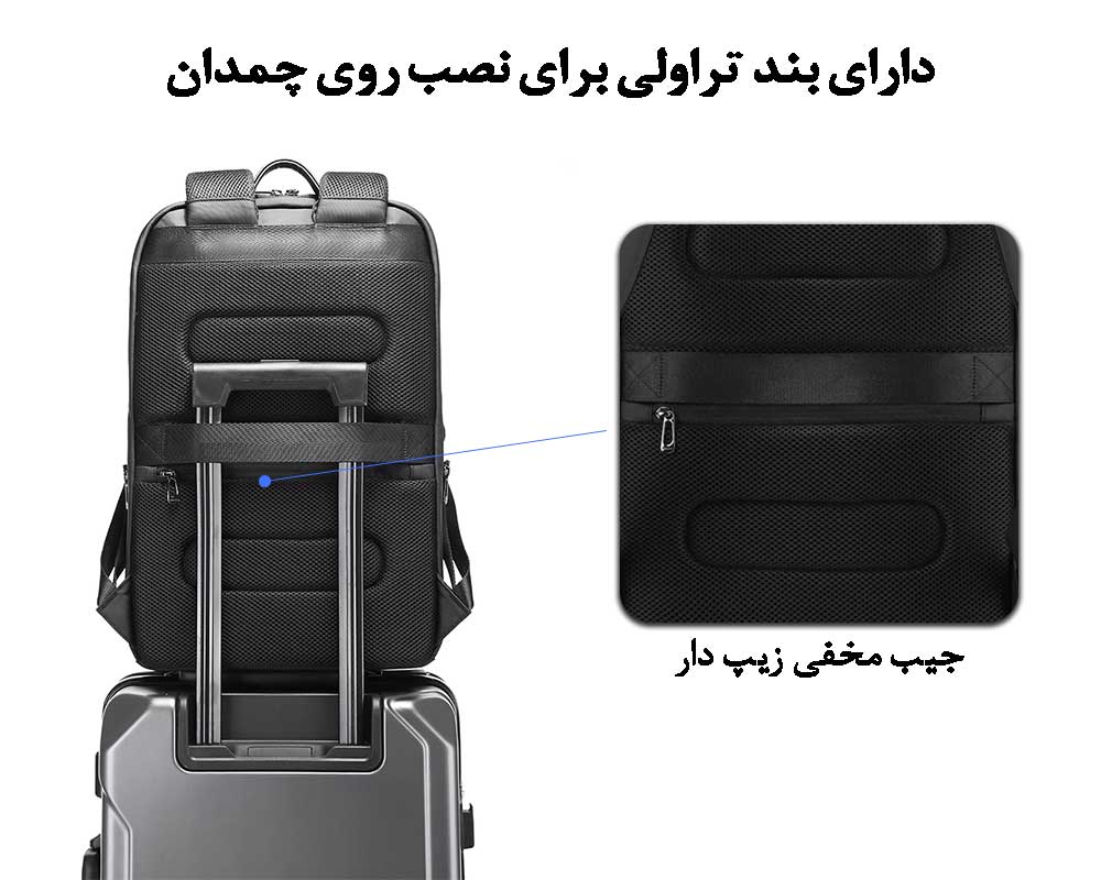 کیف کوله پشتی لپ تاپ 15.6 اینچی اورجینال بنج BANGE 2950 - تصویر 2