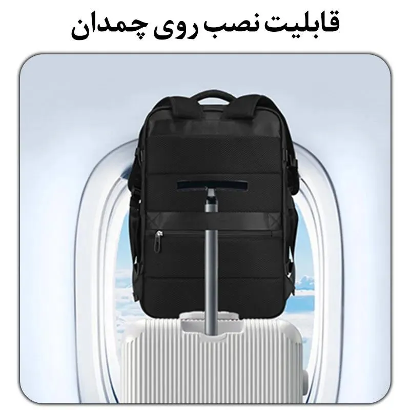 کیف مسافرتی کوله پشتی لپ تاپ 15.6 اینچی اورجینال بنج BANGE 1801 - تصویر 4