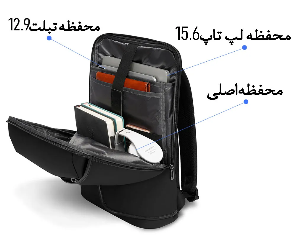 کیف کوله پشتی لپ تاپ 15.6 اینچی ضدآب بنج 2913 کیف کوله پشتی لپ تاپ 15.6 اینچی ضدآب اورجینال بنج BANGE 2913 - تصویر 4