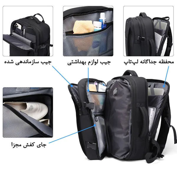 کوله پشتی مسافرتی وکیوم‌دار اورجینال بنج BANGE مدل 3028 - تصویر 6