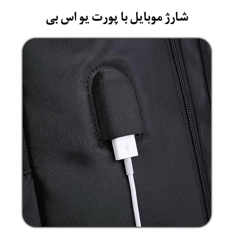 کیف مسافرتی کوله پشتی لپ تاپ 15.6 اینچی اورجینال بنج BANGE 1801 - تصویر 6