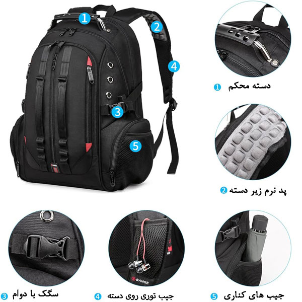 کیف مدرسه اورجینال کوله پشتی لپ تاپ 17 اینچ بنج 1901