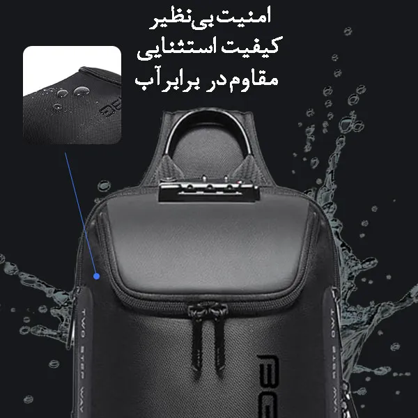 کیف کراس بادی قفل ضد سرقت دار اورجینال بنج BANGE 7082 - تصویر 5