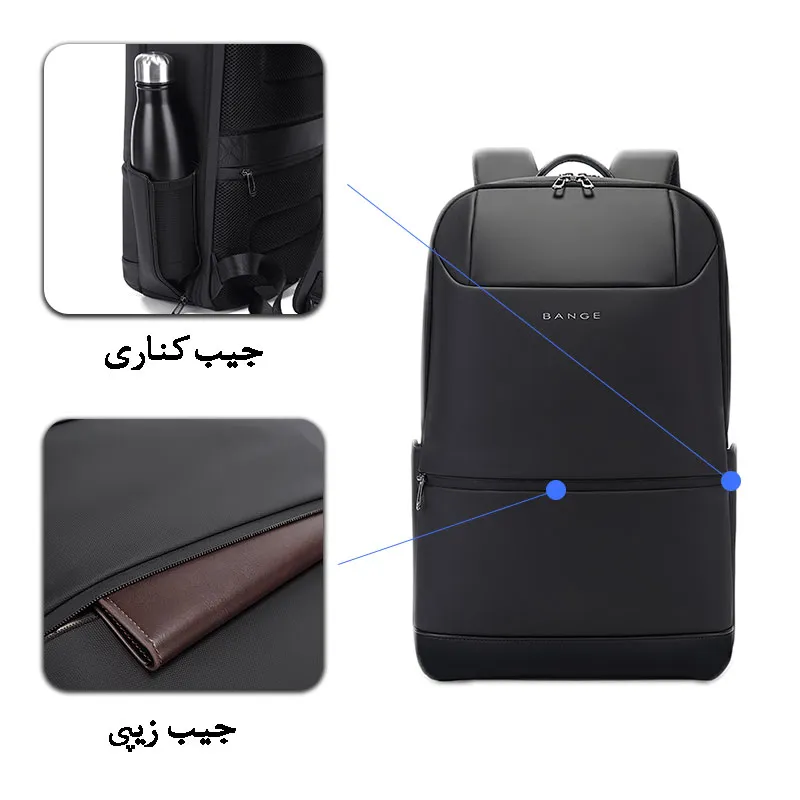 کیف کوله پشتی لپ تاپ 15.6 اینچی اورجینال بنج BANGE 2950 - تصویر 6