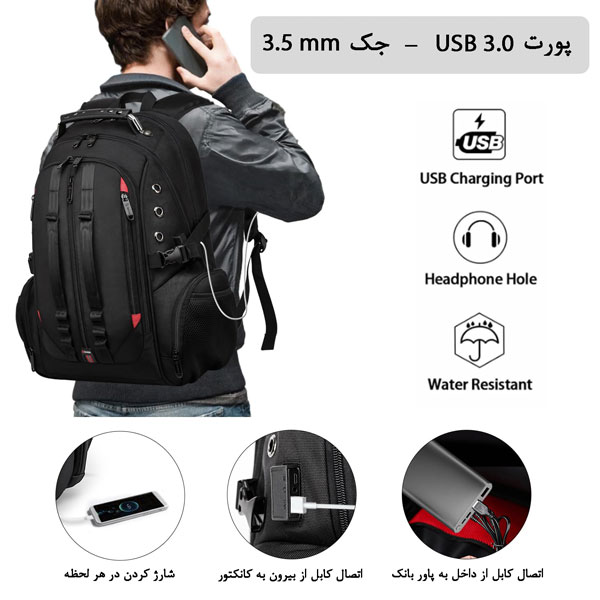 کیف مدرسه اورجینال کوله پشتی لپ تاپ 17 اینچ بنج 1901