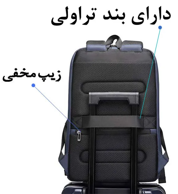 کیف کوله پشتی لپ تاپ 15.6 اینچ بنج 7802 کیف کوله پشتی لپ تاپ 15.6 اینچ اورجینال بنج BANGE 7802 - تصویر 7
