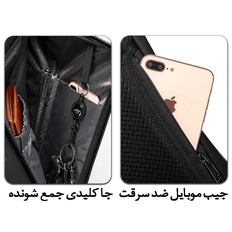کیف کوله پشتی لپ تاپ 15.6 اینچی ضدآب بنج 2913 کیف کوله پشتی لپ تاپ 15.6 اینچی ضدآب اورجینال بنج BANGE 2913 - تصویر 6