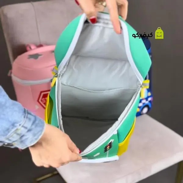 کیف بچه گانه کوله پشتی ماشین پلیس اورجینال اولنگ OLANG 6105 - تصویر 6