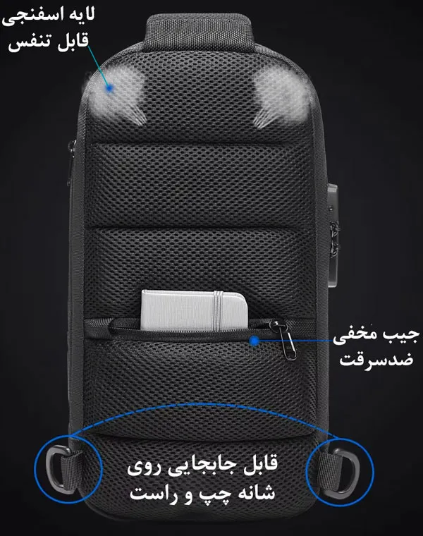 کیف کراس بادی فیبرکربن اورجینال بنج BANGE 22085Plus - تصویر 7