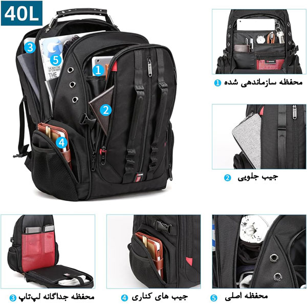 کیف مدرسه اورجینال کوله پشتی لپ تاپ 17 اینچ بنج 1901