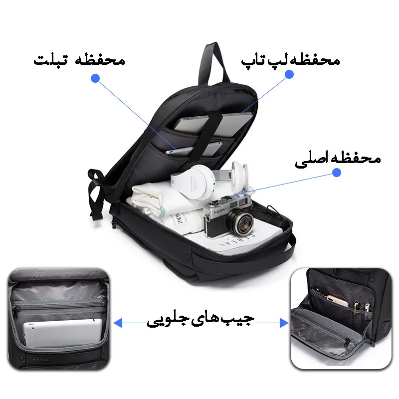 کیف کوله پشتی لپ تاپ 15.6 اینچی بنج 7261 کیف کوله پشتی لپ تاپ 15.6 اینچی اورجینال بنج BANGE 7261 - تصویر 9