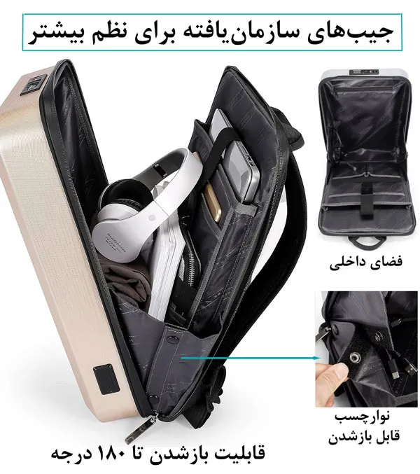 کیف و کوله پشتی ضدسرقت لپ تاپ 15.6 اینچی بنج 2839 کیف و کوله پشتی ضدسرقت لپ تاپ 15.6 اینچی اورجینال بنج BANGE 2839 - تصویر 8