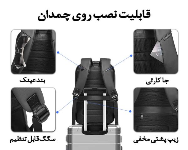 کیف بنج مدل 7267 کوله پشتی لپ تاپ 15.6 اینچ