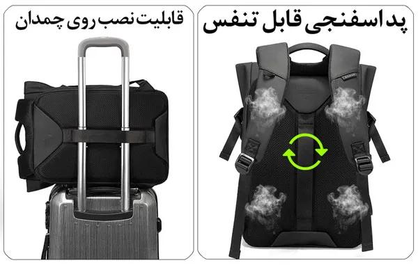 کیف کوله پشتی روزانه لپ تاپ 15.6اینچ بنج 7700 کیف کوله پشتی روزانه لپ تاپ 15.6اینچ بنج 7700