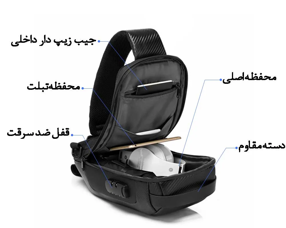 کیف کراس بادی فیبرکربن اورجینال بنج BANGE 22085Plus - تصویر 9