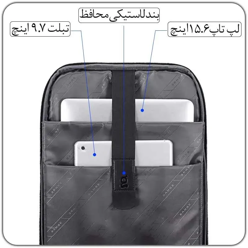 کیف مسافرتی 45L کوله پشتی لپ تاپ 17 اینچی بنج 1908D کیف مسافرتی 45L کوله پشتی لپ تاپ 17 اینچی اورجینال بنج BANGE 1908D - تصویر 9