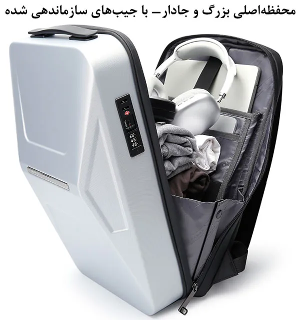 کیف و کوله پشتی لپ تاپ ضد سرقت اورجینال بنج BANGE 3005 - تصویر 10