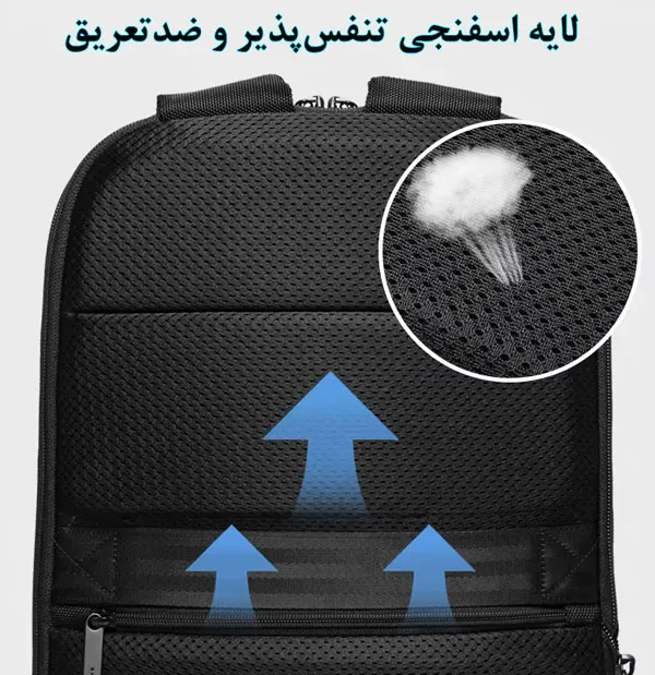 کیف کوله پشتی لپ تاپ 17اینچی اورجینال بنج BANGE 77115D - تصویر 11