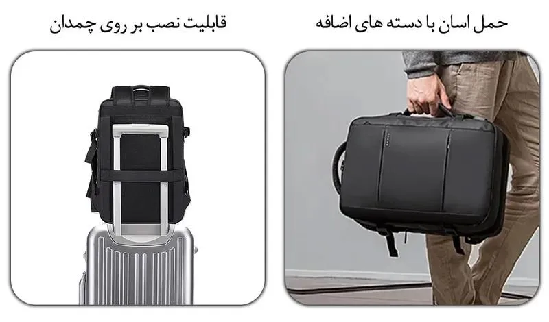 کیف مسافرتی 35L کوله پشتی لپ تاپ 15.6 اینچی بنج 1908 کیف مسافرتی 35L کوله پشتی لپ تاپ 15.6 اینچی اورجینال بنج BANGE 1908 - تصویر 12