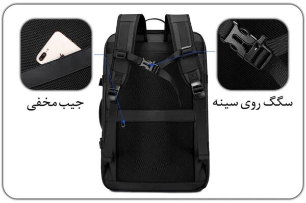 کیف مسافرتی 45L کوله پشتی لپ تاپ 17 اینچی بنج 1908D