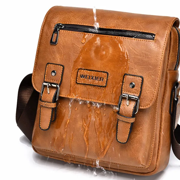 کیف دوشی مردانه چرم ویسیر D509 کیف دوشی مردانه چرم اورجینال ویسیر WEIXIER D509 - تصویر 11