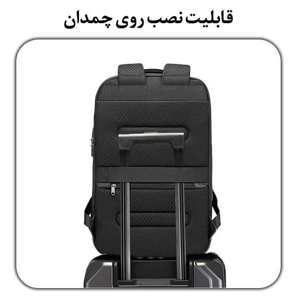 کیف کوله پشتی لپ تاپ ضد سرقت چرم بنج 6622