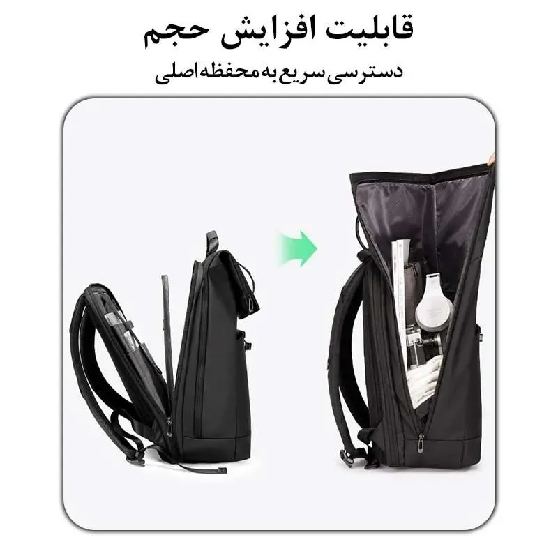 کوله پشتی مسافرتی لپ تاپ 15.6 اینچ اورجینال بنج BANGE 2888 - تصویر 14
