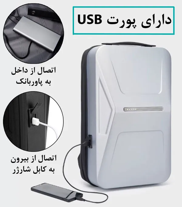 کیف و کوله پشتی لپ تاپ ضد سرقت اورجینال بنج BANGE 3005 - تصویر 14