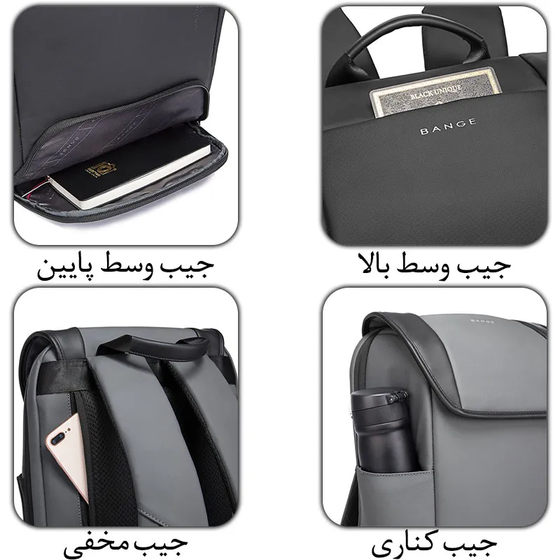 کیف و کوله پشتی لپ تاپ 15.6 اینج بنج 7276 کیف و کوله پشتی لپ تاپ 15.6 اینج اورجینال بنج BANGE 7276 - تصویر 14