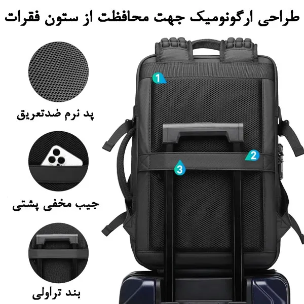کوله پشتی مسافرتی وکیوم‌دار اورجینال بنج BANGE مدل 3028 - تصویر 14