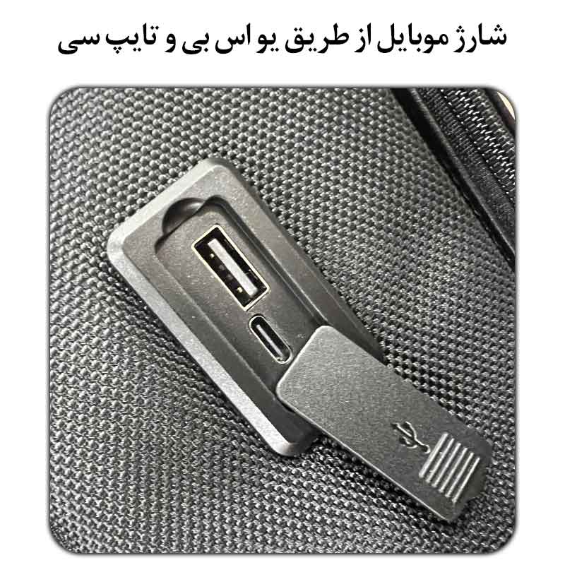 کیف کوله پشتی لپ تاپ 15.6 بنج S56 مشکی - تصویر 4