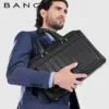 کیف دستی اداری چرم بنج YZ350 مشکی - تصویر 3
