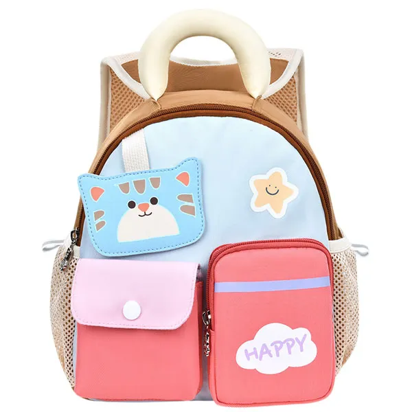 کیف کوله پشتی بچگانه گربه اولنگ 8038 صورتی کیف کوله پشتی بچگانه گربه اولنگ 8038 صورتی