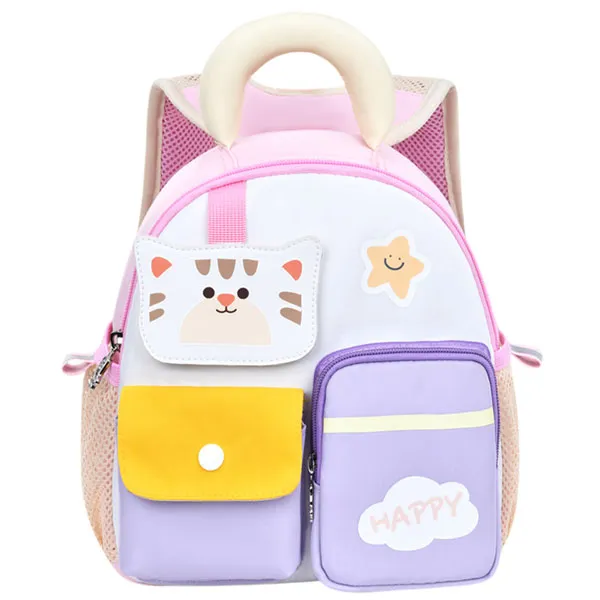 کیف کوله پشتی بچگانه گربه اولنگ 8038 صورتی کیف کوله پشتی بچگانه گربه اولنگ 8038 صورتی