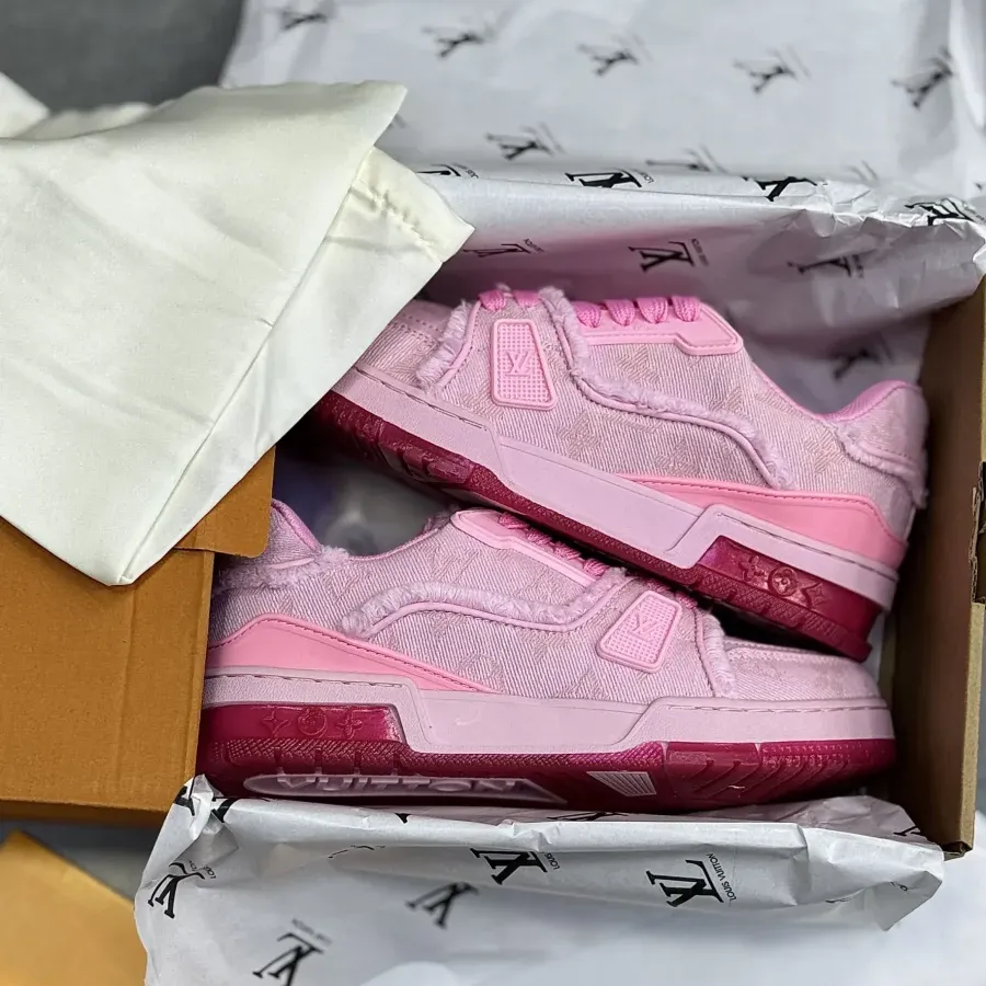 کفش لویی ویتون ترینر صورتی لی Louis Vuitton Trainer Pink Lee - تصویر 2