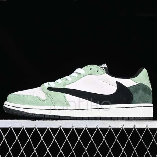 ایر جردن وان لو Travis Scott x Air Jordan 1 Low OG Green White Black سبز سفید مشکی ایر جردن وان لو Travis Scott x Air Jordan 1 Low OG Green White Black سبز سفید مشکی