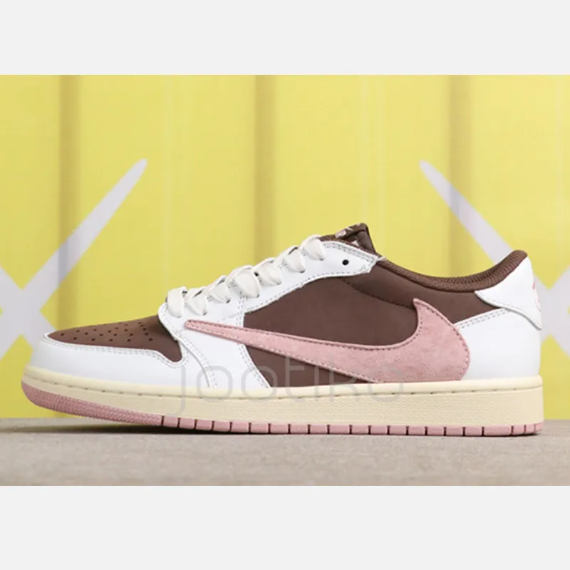 جردن وان لو Travis Scott x Air Jordan 1 Low OG Dark Pony Pink دارک پونی پینک - تصویر 3