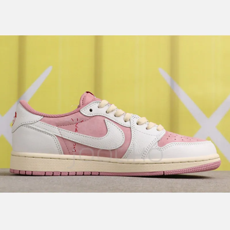 جردن وان لو Travis Scott x Air Jordan 1 Low OG Shy Pink شای پینک جردن وان لو Travis Scott x Air Jordan 1 Low OG Shy Pink شای پینک - تصویر 4