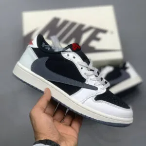 نایک ایر جردن وان لو مشکی سفید خاکستری Travis Scott x Air Jordan 1 Retro Low OG نایک ایر جردن وان لو مشکی سفید خاکستری Travis Scott x Air Jordan 1 Retro Low OG