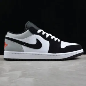 نایک ایر جردن وان Jordan 1 Low SE White Fire Red Black Matte Silver نایک ایر جردن وان Jordan 1 Low SE White Fire Red Black Matte Silver