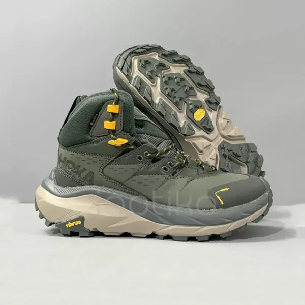 کفش کوهنوردی هوکا گورتکس Hoka Kaha 2 High GTX سبز زیتونی / زرد