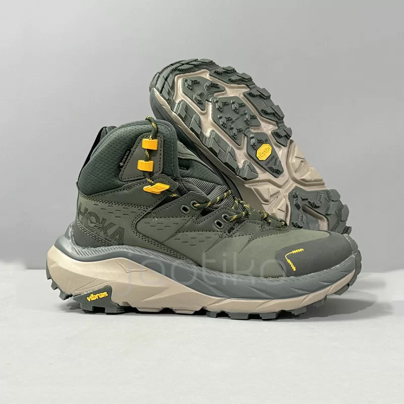 کفش کوهنوردی هوکا گورتکس Hoka Kaha 2 High GTX سبز زیتونی / زرد - تصویر 4