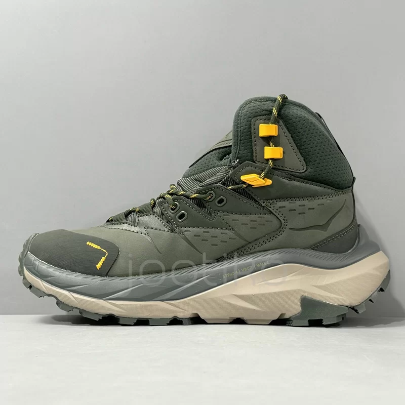 کفش کوهنوردی هوکا گورتکس Hoka Kaha 2 High GTX سبز زیتونی / زرد - تصویر 3