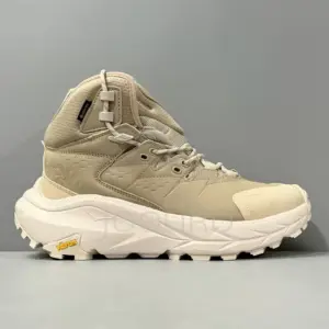 کفش کوهنوردی هوکا گورتکس Hoka Kaha 2 High GTX شنی و کرمی کفش کوهنوردی هوکا گورتکس Hoka Kaha 2 High GTX شنی و کرمی