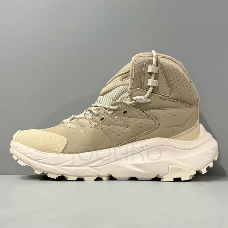 کفش کوهنوردی هوکا گورتکس Hoka Kaha 2 High GTX شنی و کرمی - تصویر 2