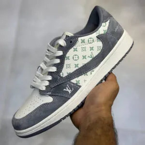 نایک ایرجردن وان لو Jordan 1 Low x Louis Vuitton طوسی سفید نایک ایرجردن وان لو Jordan 1 Low x Louis Vuitton طوسی سفید