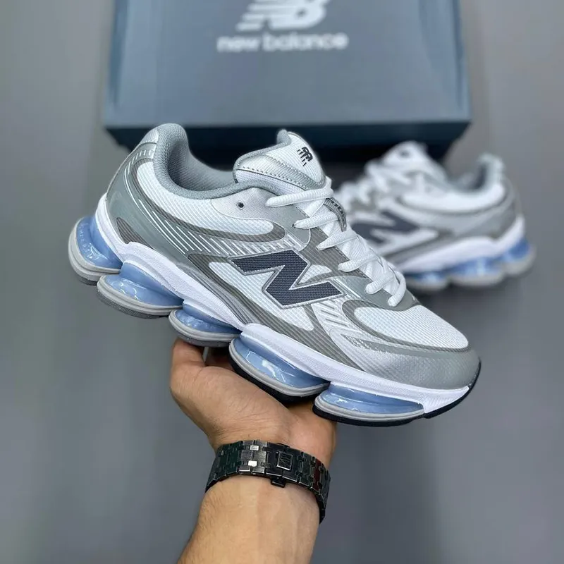 کفش نیوبالانس سفید طوسی آبی New Balance Abzorb 2000 White Grey Blue - تصویر 2