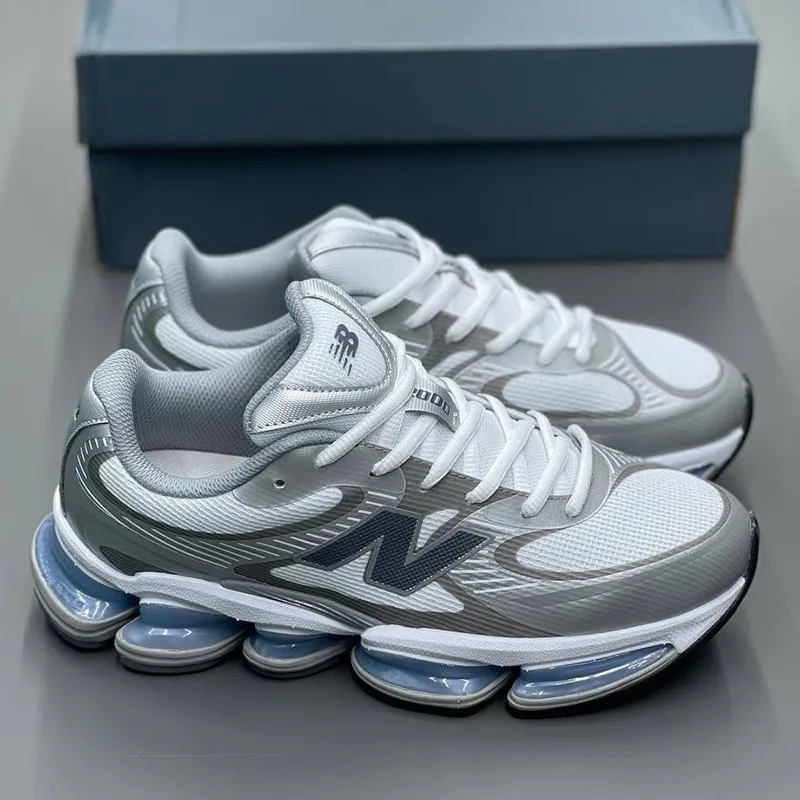 کفش نیوبالانس سفید طوسی آبی New Balance Abzorb 2000 White Grey Blue - تصویر 3